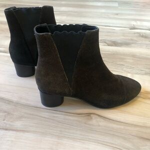 Rebecca Minkoff Dark Brown/Black Suede Chelsea Ankle Booties